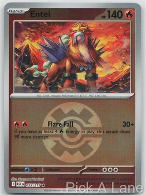 Entei (Quick Ball) 025/217 Rare Ascended Heroes Pokemon Reverse Holo Near Mint