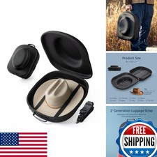 Ozueccr Hard Shell Cowboy Hat Travel Case, Holds 2 Hats, Large
