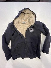 Youth Boys Eddie Bauer Sherpa Lines Hoodie Hooded Sweatshirt Size L 14