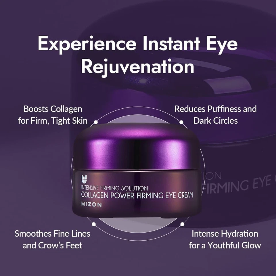 Crema reafirmante de ojos MIZON Collagen Power colágeno antiarrugas elastina potenciador... Foto 3 de 4