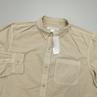 Outerknown The Weekend Shirt SNZ Beige Women's Size M Organic Cotton Oversized