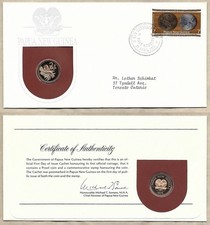 1975 Papua New Guinea PNG One 2 Toea Coin KM# 2 First Day Cover FDC FF781 Proof