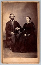 Antique CDV Circa 1860s L.D. Johnson Husband Wife Romantic Couple