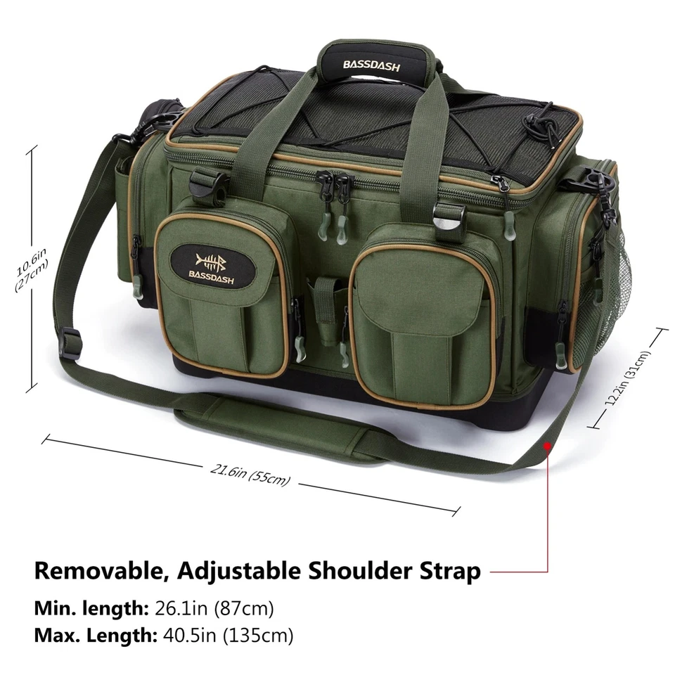Fishing Tackle Shoulder Bag Water Resistant Lightweight Gear Storage Pa - image 3 of 4
