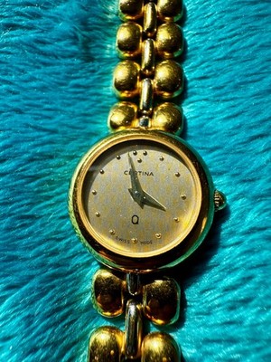 certina vintage womens gold watch working condition