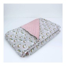 Cot blanket 135 x 110 cm Double Face Unicorn Pink Baby Idea PLUR