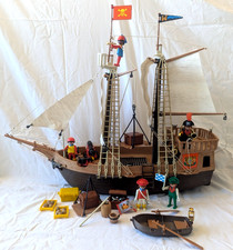Playmobil Brigantine Pirate Ship 3550 - Good Condition - Vintage Toys