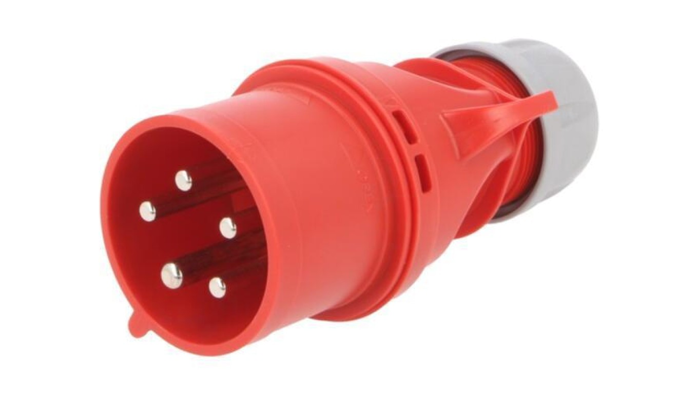 Power Plug 3 Phase AC, Male Plug, 32A/400VAC 025-6V