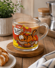 1978 McDonald's Garfield Glass Coffee Cup Mug "use your friends wisely" vtge