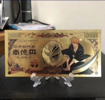 24k Gold Foil Plated Ichigo Kurosaki Bleach Banknote Anime Collectible