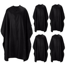 Black Professional Barber Cape Waterproof Hair Cutting 57" x 51" Black-5 Pack