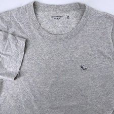 Abercrombie  Fitch T-Shirt Medium Gray Soft A F Tee Embroidered Moose Logo