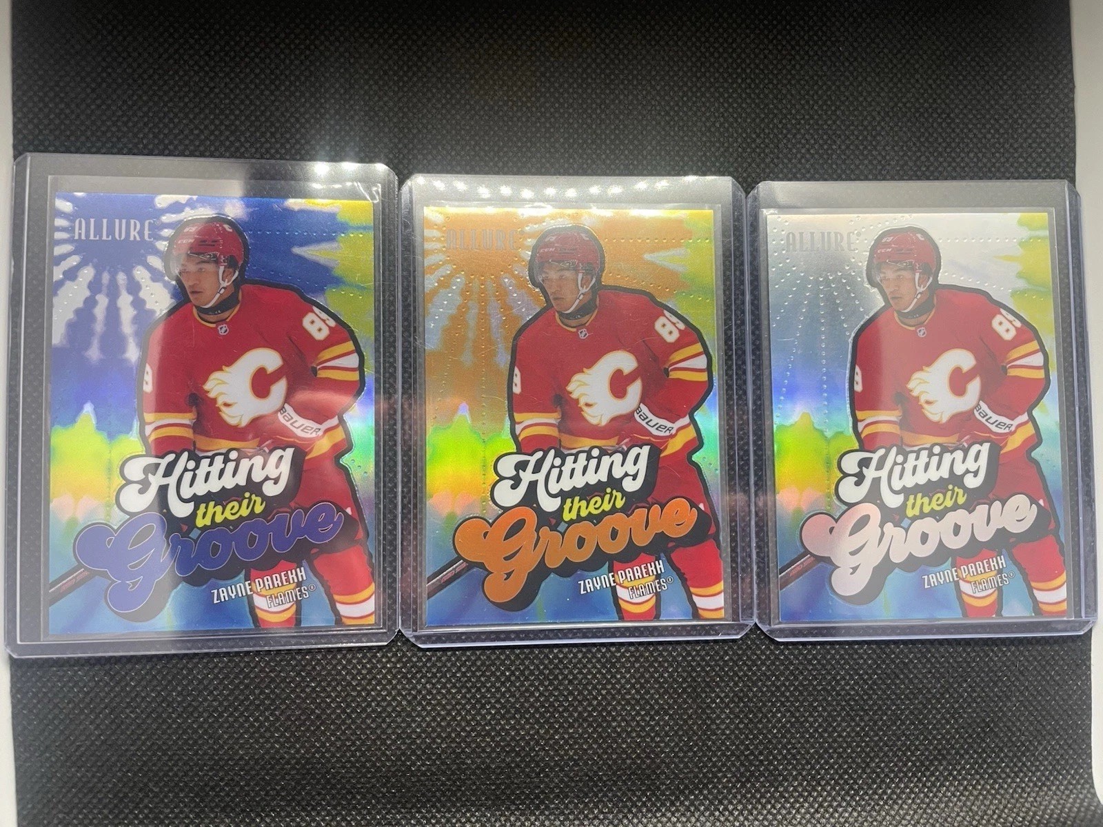 Zayne Parekh RC Hitting Their Groove Lot 2025-26 Allure Flames Blue Orange (3)