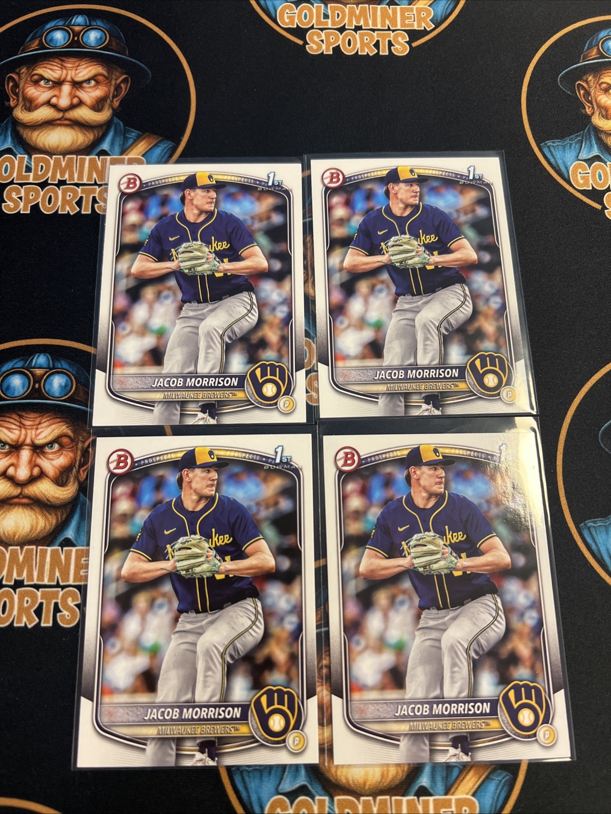 2025 Bowman Draft Jacob Morrison BD-42 4 Card Lot Brewers