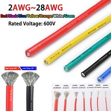2 28AWG Flexible Soft Silicone Wire Cable UL High Temp Tinned Copper Wire 600V