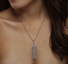 14k White Gold Necklace 1.79 Carat Diamond Pendant And Chain