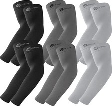 6 Pairs UV Sun Protection Arm Sleeves, UPF 50 Sports Cooling Arm Compression
