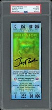 Jerry Rice Signed 1995 Super Bowl XXIX Full Ticket (Blue) 49ers Sig 10 PSA/DNA