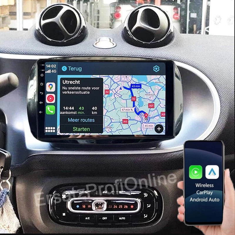 Für Mercedes Benz Smart Forfour Fortwo 453 Android14 Apple Carplay Autoradio GPS - Bild 2 von 4