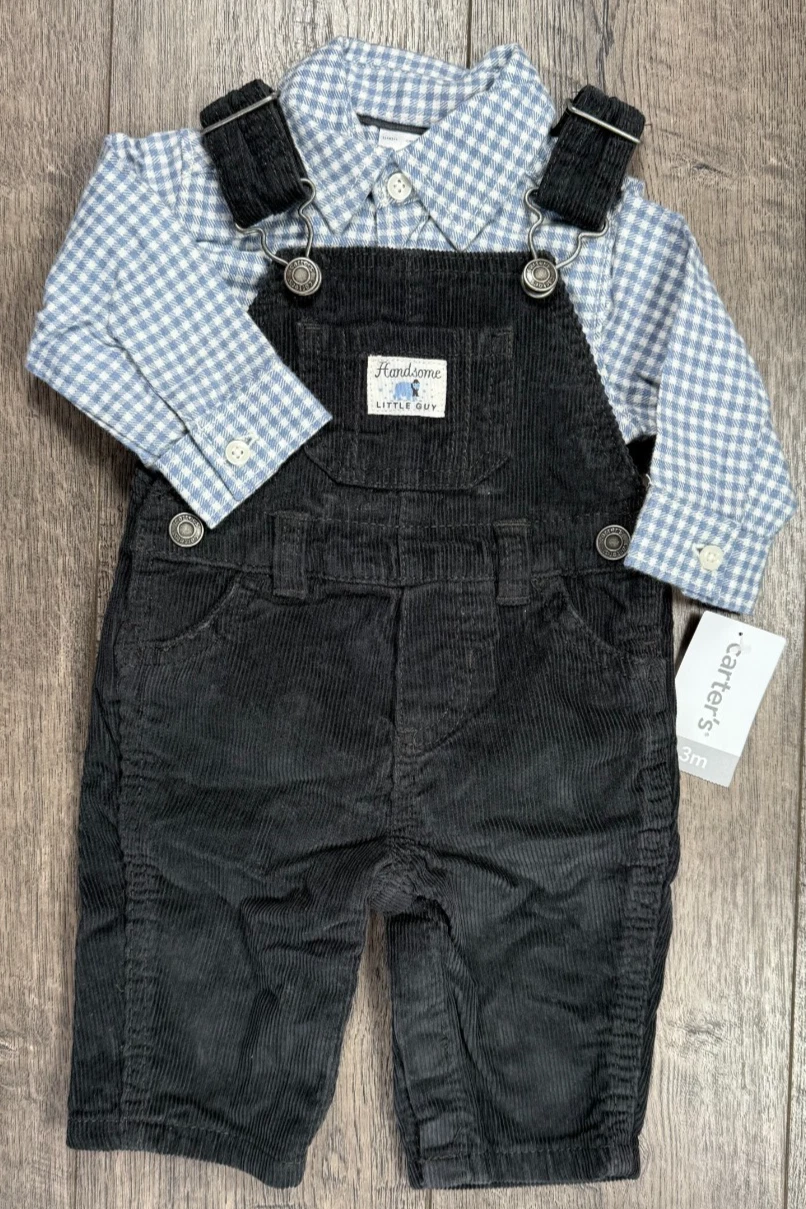 Baby Boy Clothes New Carter's 3 Month Handsome Little Corduroy Overalls Outfit