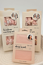 Kitsch Satin Heatless Curling Set Sunset Tie Dye 2 Blush Sleep Scarf LOT 3