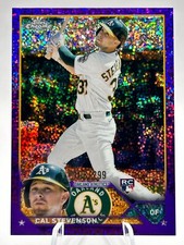 CAL STEVENSON 2023 TOPPS CHROME PURPLE SPECKLE REFRACTOR 108/299 ROOKIE #199 JT