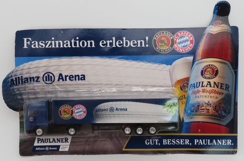 GRELL Ho 1/87 Lastwagen Lkw Trailer Man TGA Biere Paulaner Allianz Arena IN Box - Zdjęcie 1 z 4