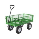 900 lbs. 4.52 cu. ft. Steel, Garden Cart on Wheels, Pullable Garden Wagon Yard C