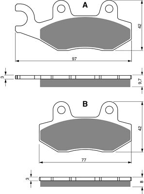 Brake Disc Pads Rear R/H Goldfren for 2004 Triumph Sprint ST (955cc) (SSSA)