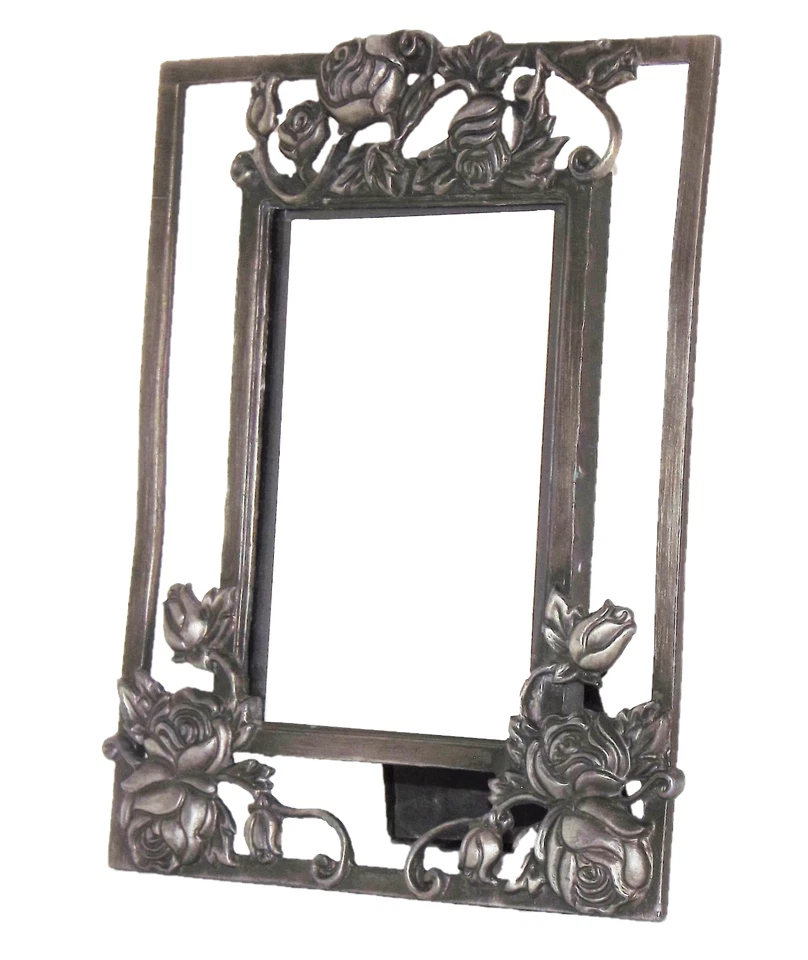 Ornate Art Deco Hand Cast Pewter HEAVY Floral Picture Frame - Image 2 of 4