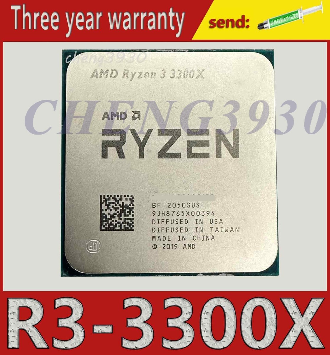 AMD Ryzen R3 3300X AM4 Quad-core 8T 65W desktop CPU