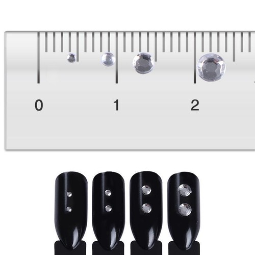 Glitter 3D Rhinestones AB Flat Back Stones Nail Art Decor Gems Mixed Size - Picture 3 of 12