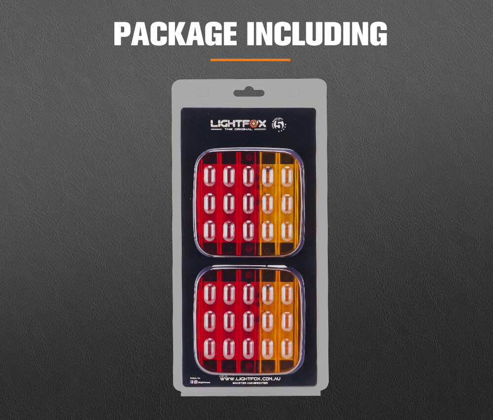 Lightfox 2x LED Trailer Tail Lights Stop Indicator Lamp Number Plate