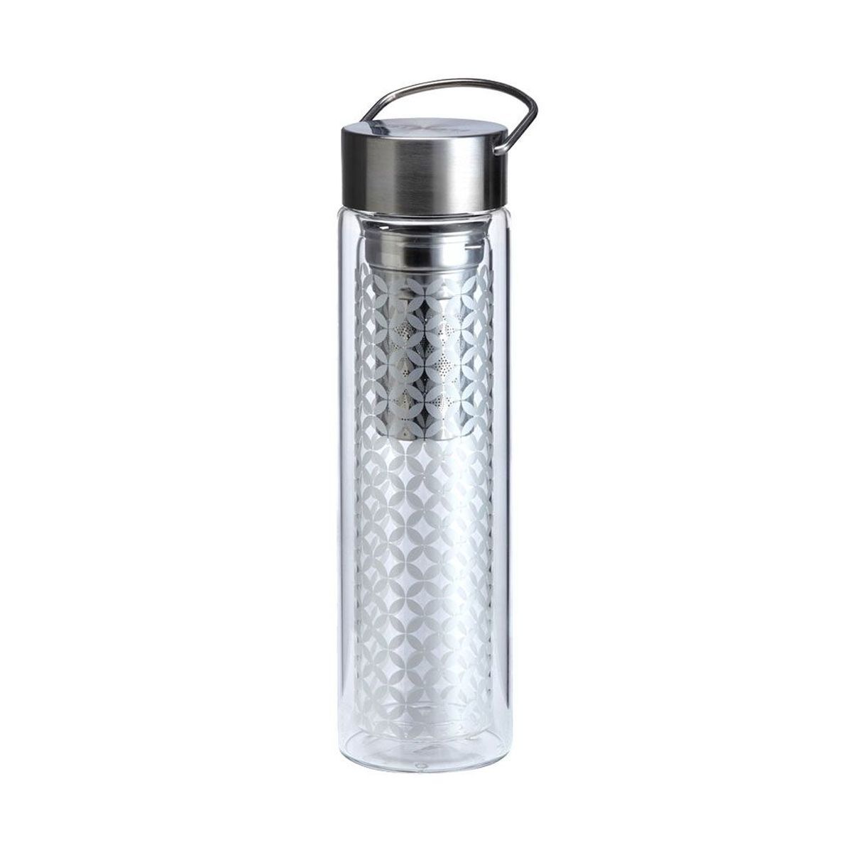 Théière nomade en verre double paroi avec infuseur inox amovible bouteille de thé