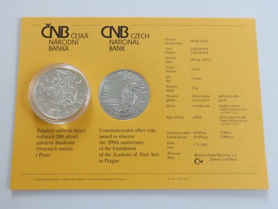 200 Korun - 200 Kč / 1999 / 200th anniversary of the Academy of Fine Arts / BU