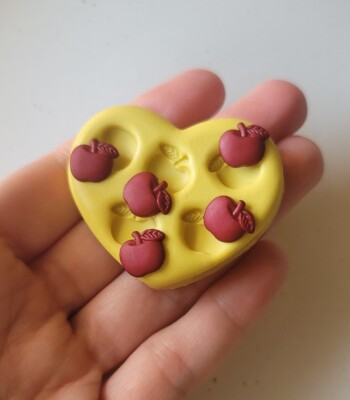 Apple silicone mold fondant  mold chocolate strawberry resin fruit mold