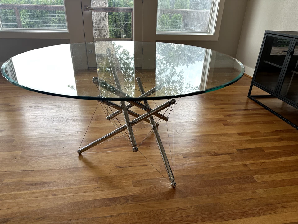 Cassina - Mesa de acero Tensegridad modelo 714 de mediados de siglo de los años 80 de Theodore Waddell Foto 3 de 3