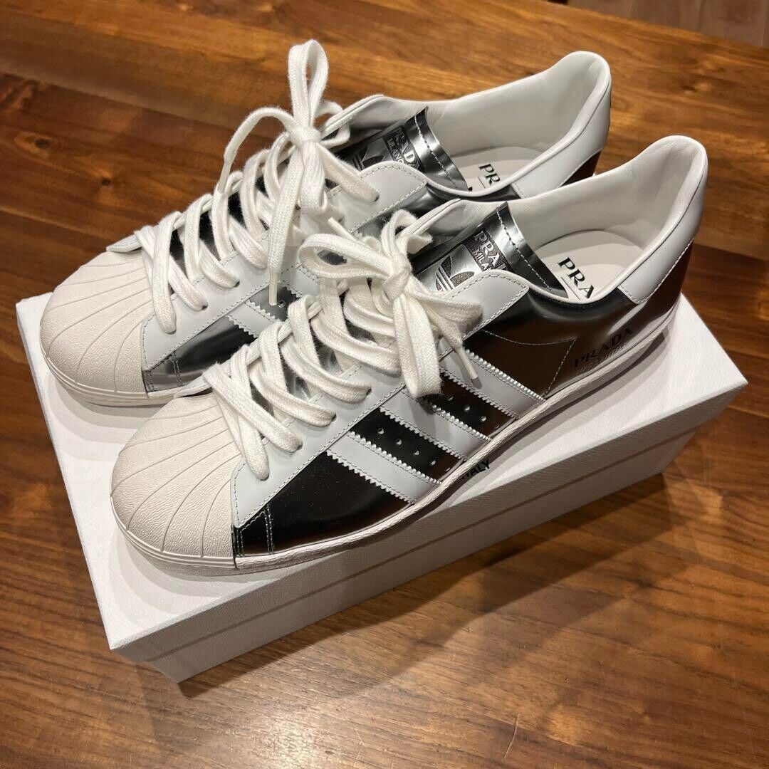 Prada x adidas Superstar Silver Metallic Men's Size US11 Prada x adidas Superstar Silver Metallic Men's Size US11