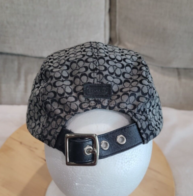 COACH Monogram Baseball Hat Ballcap Brown And Leather Strap Logo