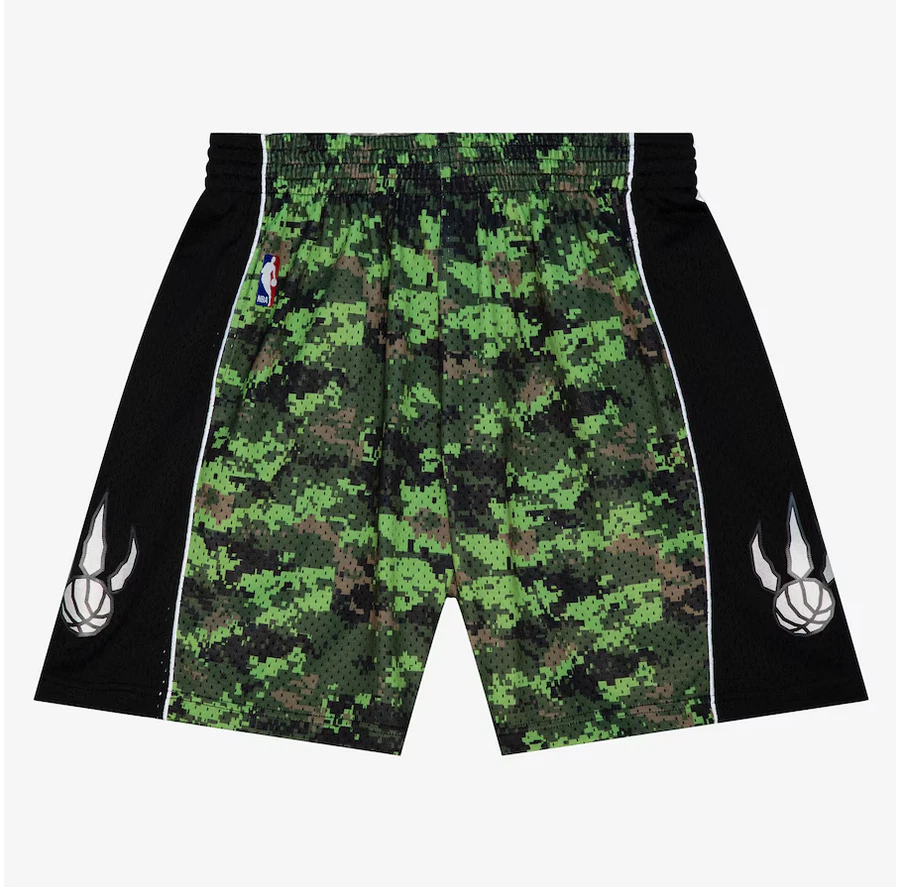 Mitchell Ness Mens NBA Toronto Raptors Swingman Basketball Shorts Camo Sz L NWT