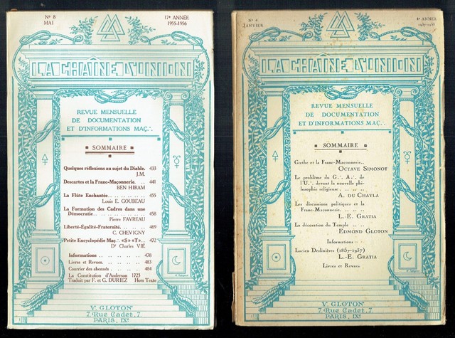 La Chaine D Union Revue Mensuelle Documentation Informations Maconniques Ebay