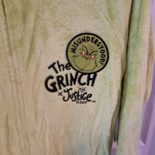 Kids The Grinch One Piece Pajamas Christmas Costume Justice Girl 12/14 - Picture 4 of 4