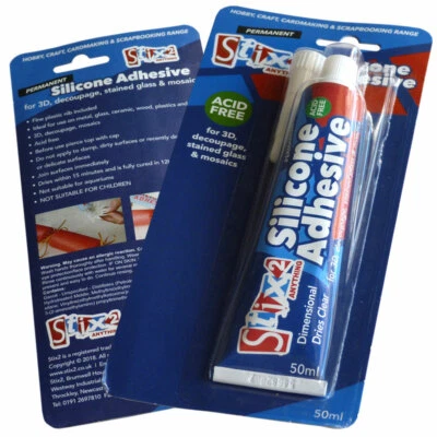 Stix2 Silicone Glue Adhesive for 3D Decoupage Acid Free Permanent Dries Clear