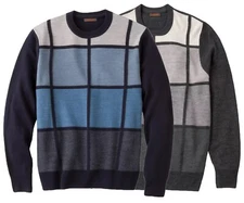 New Dockers Men's Classic Easy Care Lightweight Ombre Patchwork Crewneck Sweater