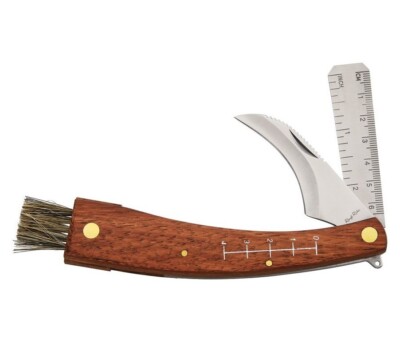 Mushroom Knife Wood Handle with harvesting blade Rough Ryder