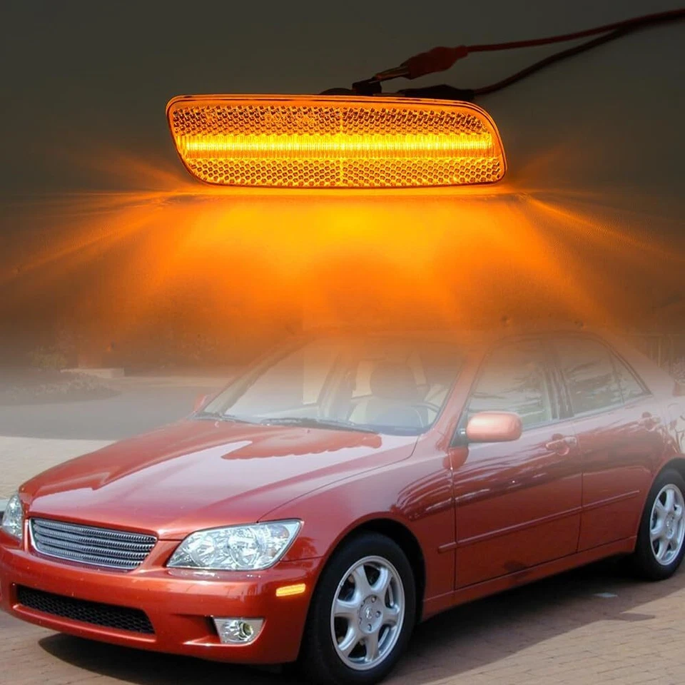 Luz de señalización lateral LED transparente para parachoques delantero para Lexus IS300 GS300 GS400 GS430 LS400 Foto 2 de 4
