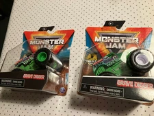 Pair Of Spin Master Monster Jam 1/64 Grave Digger Wheelie Bar Series 17 & 21 New
