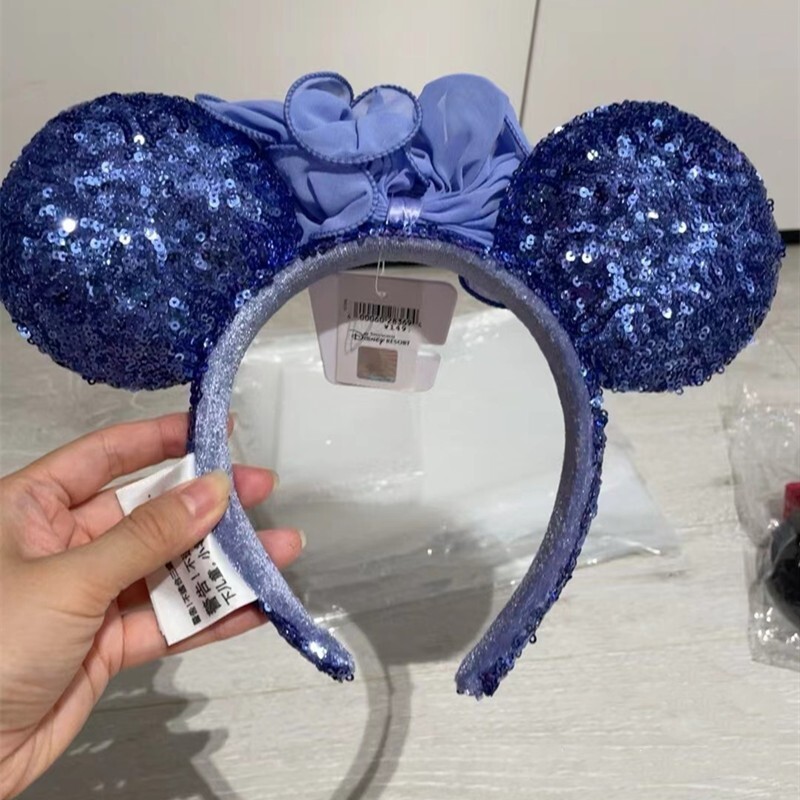 Disney Parks Light Purple Sequin Minnie Ears Shanghai Disneyland Headband NWT NEW Purple Sequined Minnie Ear Headband at Walt Disney World  main image 2