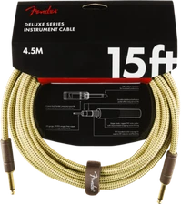 Fender Deluxe TWEED Electric Guitar/Instrument Cable, Straight Ends, 15' ft
