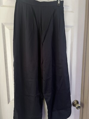 Black Crane Black Pleat Accent Trouser Pants-